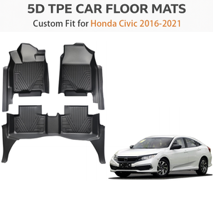 Alfombrillas de Coche TPE Personalizadas para Honda Civic LHD 2016-2021 |   Tapetes para Piso Impermeables para Todo Clima, Juego Completo, OEM de Fábrica - Product Image 2