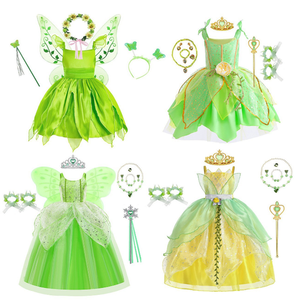 american eagle green dress with white flowers Women Green Fairy Fairytale Dress with Wings Costume Set