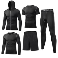 Ensemble Sportif Homme 5 Pièces: Survêtement Athlétique, Jogging, T-Shirt d'Entraînement, Short et Legging