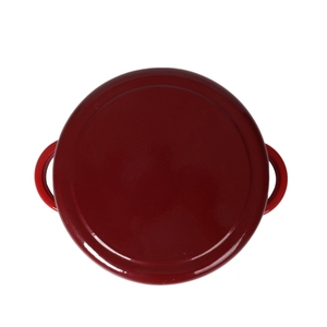 <span class=keywords><strong>Cocotte</strong></span> <span class=keywords><strong>en</strong></span> <span class=keywords><strong>fonte</strong></span> émaillée rouge foncé, four hollandais rond multi-usages pour braiser et rôtir - Product Image 4