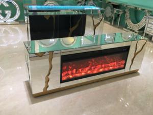 Meuble TV miroir avec insertion de feu, unité TV, support de salon moderne, vente en gros, 1 pièce - Product Image 6