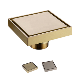 ท่อระบายน้ำในห้องน้ำแบบซ่อน ฝาปิดทองเหลืองป้องกันการอุดตัน ระบายน้ำเสียจากฝักบัวได้อย่างรวดเร็ว - Product Image 1