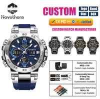 Montre de sport pour homme FB0033 à double affichage, lumineuse, étanche 5 ATM, bracelet en silicone, montre-bracelet analogique-numérique décontractée pour homme, vente en gros