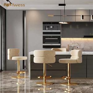 Chaise de <span class=keywords><strong>bar</strong></span> nordique de luxe moderne simple chaise de <span class=keywords><strong>bar</strong></span> hôtel ascenseur rotatif en cuir inoxydable <span class=keywords><strong>tabouret</strong></span> de <span class=keywords><strong>bar</strong></span> à pieds hauts - Product Image 2