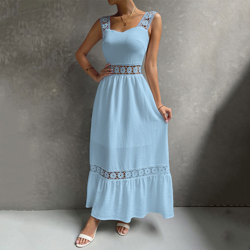 2023 casual dresses Summer Dresses For Women 2023 Casual Flutter Short Sleeve Crew Neck Smocked  Elastic Waist Tiered Midi Dress