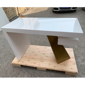 Juego de escritorio de muebles de oficina de mesa de piedra de superficie sólida blanca de gama alta de 1,5 metros de largo - Product Image 2