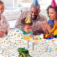 Ensembles de plateaux en papier à couverts jetables personnalisables pour voitures avions pour l'anniversaire des enfants Graduation Christmas Easter Parties