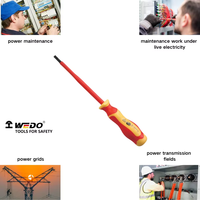 Tournevis plat à tête fendue WEDO TOOLS VDE de qualité industrielle avec manche en plastique 8 pouces, personnalisable OEM, outil de réparation électrique