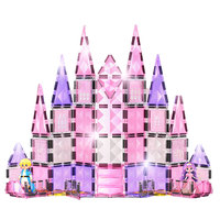 Juego de Construcción de 66 Piezas con Temática de Princesas, Bloques Magnéticos, Construcción de Castillos, STEM Montessori, Juguete Educativo para Niños de 3+ Años