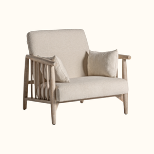 Fauteuil lounge en teck Arlo, style moderne minimaliste, pour la maison, le bureau, le salon, la chambre à coucher, l'appartement, la salle à manger - Meubles de maison polyvalents - Product Image 1