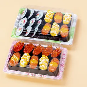 Food Grade plastic disposable round sushi box to go lunch container sushi tray