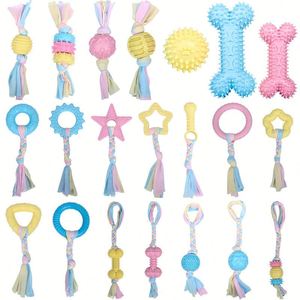 Jouets à mâcher interactifs en caoutchouc durable pour petits chiens - Design amusant de dessin animé pour une utilisation en intérieur/extérieur - Jouet de dentition pour chiot - Product Image 5