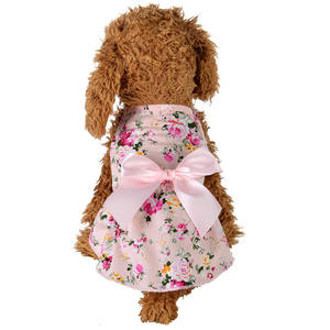 Vestido para Perro con Diseño Floral, Falda con Lazo de Algodón, para Primavera/Verano, Venta al Por Mayor - Product Image 3