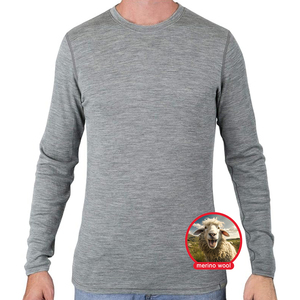 CELINNE 100% <b>Merino</b> Wool <b>Base</b> <b>Layer</b> <b>Men</b> Tops Midweight Long Sleeve Shirt Undershirt Slim Fit <b>Mens</b> Active <b>Base</b> <b>Layer</b> - Product Image 1