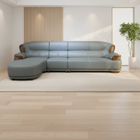 Hochwertiges Echtleder-Sofa-Set Modulares L-förmiges Ecksofa Komfortabel mit Holzbeinen für Wohnzimmer Europäisches Apartment Hotel Beno D100