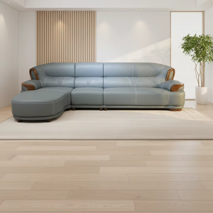 Ensemble de canapés en cuir véritable haut de gamme, canapé d'angle modulaire neuf pour salon, appartement européen - Product Image 1