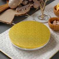 Sunshine Factory Vente en gros Plateau à gâteau jetable en carton rond de qualité alimentaire Or Argent pour gâteaux