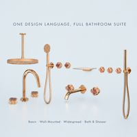 Robinet de lavabo en laiton doré rose, 3 trous, encastré dans le mur, mitigeur d'eau chaude et froide pour hôtel, villa, salle de bain