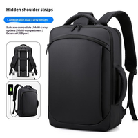 Sac à dos minimaliste de loisirs avec port USB et pochette pour trolley, pour ordinateur portable 15,6 pouces, idéal pour les trajets quotidiens et les voyages