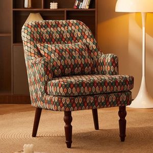 <span class=keywords><strong>Canapé</strong></span> simple American Vintage, <span class=keywords><strong>fauteuil</strong></span> d'appoint en tissu à carreaux de style européen avec structure en bois massif, <span class=keywords><strong>fauteuil</strong></span> de détente - Product Image 6