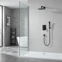 TIDJUNE Bain Douche Robinets Valves et Garniture Salle de Bain Kit de Douche Mural Ensemble Complet de Robinet Système de Douche de Pluie