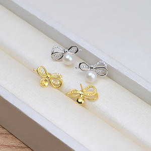 Set de Accesorios para Joyería DIY, Plata S925, Colgante, Pendientes, Anillo, Lazo con Perla, Jade, Ágata, Bandeja Vacía-1365, Set de Joyería de Moda - Product Image 4