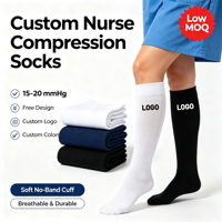Chaussettes de compression personnalisées ZONEKKI de haute qualité OEKO-TEX, respirantes, pour la récupération, chaussettes solides pour infirmières, chaussettes d'entraînement pour athlètes, chaussettes hautes jusqu'au genou