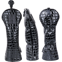 Housse de tête de club de golf de luxe à motif crocodile noir, accessoires de golf de luxe, cadeau, housse de driver