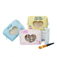 Trousse de Maquillage Portable en Forme de Cœur Creux de Dessin Animé Mignon pour Filles et Femmes – Idéale pour les Voyages et l'Usage Quotidien
