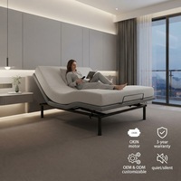 Cadre de lit électrique réglable sans fil avec télécommande, moteur OKIN silencieux, vente directe usine, approvisionnement en gros, taille personnalisée OEM pour projets hôteliers