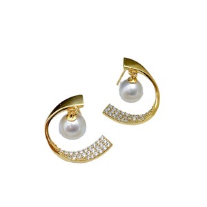 Accessoires en perles DIY, plateau vide en argent S925 avec perles rondes de 6 à 8 mm, bijoux en argent simples, boucles d'oreilles pendantes, accessoire 22384DIY - Product Image 4
