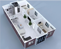 Vente en gros usine – Maison conteneur modulaire extensible moderne, maisons préfabriquées en panneaux sandwich d'acier, conception pliable extensible