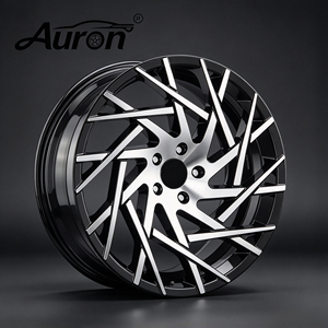 Jante en alliage d'aluminium Auron 5.25x17 Noir brillant avec rayons rouges, 2 pièces moulées, pour voiture de tourisme, amélioration et remplacement, vente en gros, jante OE - Product Image 2