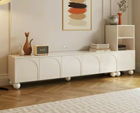 Nouveau meuble TV crème écologique, meuble de sol, ensemble salon-chambre, style moderne minimaliste, en bois massif et panneaux de particules, pour la maison