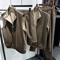 Ensemble 2 pièces de survêtement décontracté pour homme : veste cargo zippée légère et pantalon de jogging réversible – Qualité supérieure
