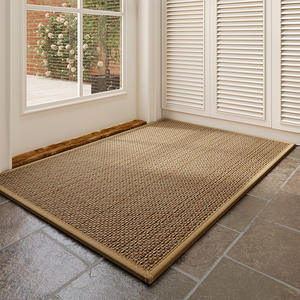 Tapis de sol tissé moderne rectangulaire en fibre de polyester antidérapant pour entrée de maison, tapis de salon, tapis de porte d'entrée, couleur unie, nettoyage facile - Product Image 1