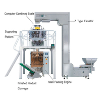 Machine à emballer automatique à fermeture arrière pop corn sel biscuits noix chips alimentaire machine à emballer
