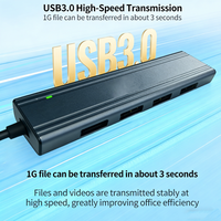 Hub USB 3.0 en aluminium à 4 ports, adaptateur Type C vers USB 3.0, séparateur de données SuperSpeed 5 Gbps pour Mini PC, MacBook, disque dur externe