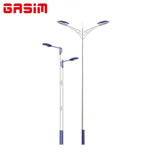 Galvanized Metal Steel Pole For Outside Lamp Post Solar Street Light Pole 10m 12m 20m High Mast Lighting Pole