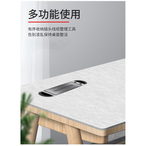 Boîte de gestion de câbles de bureau en plastique de forme ovale avec trou pour stylo, cache-trou pour câbles, pour bureau, ordinateur, plateau de câbles décoratif - Product Image 3
