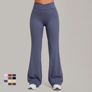 Pantalon <span class=keywords><strong>de</strong></span> yoga évasé YIYI pour femme, taille haute croisée en V, sans couture avant, sculptant et rehausseur <span class=keywords><strong>de</strong></span> fessier, doux et extensible, pour la gym - Product Image 5