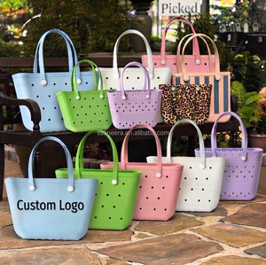 Sac de plage personnalisé en EVA, sac fourre-tout imperméable en caoutchouc, grande capacité, lavable, anti-sable, sac de piscine perforé, sac de voyage pour bateau, sac de courses - Product Image 1
