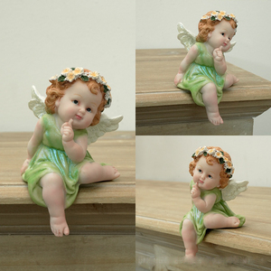 Figura Decorativa de Ángel de Resina Personalizada de Fábrica OEM ODM, Maceta Colgante, Adorno de Jardín para Exteriores - Product Image 5