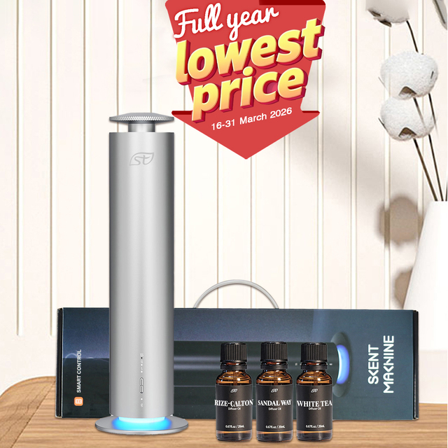 Whole House Aroma Designer Luxury Fragrance Oil & Scent Essential Oil Battery Powered Tower Air Home Scent Diffuser Us Warehouse