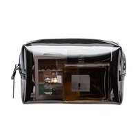 Sac de maquillage transparent personnalisé avec logo, petit sac de maquillage transparent foncé, sac de maquillage de voyage en PVC TPU, ensemble de sacs de maquillage transparents, organiseur de cosmétiques, étui