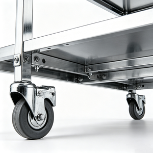 Meilleur prix - Chariots de service mobiles à 3 niveaux en acier inoxydable pour hôtels et restaurants - Chariot de cuisine pour la livraison de repas - Product Image 5