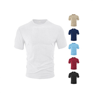 Polo de Manga Corta para Hombre, Estilo Casual, Holgado, Transpirable, Cuello Redondo, en Blanco, Azul Marino, Negro, Borgoña, Caqui Claro - Product Image 1