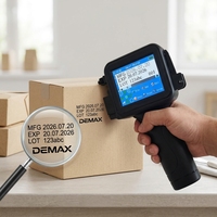 DEMAX Nouvelle cartouche d'encre noire éco-solvant 12,7 mm 42 ml pour codage et marquage industriel, tissus flexibles pour imprimante jet d'encre séchage rapide