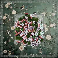 Tuiles de Mahjong en Acrylique sur le Thème de la Faune Sauvage, Tuiles de Mahjong Américaines avec Tapis de Mahjong Imprimé à Motifs Faunaux Personnalisés