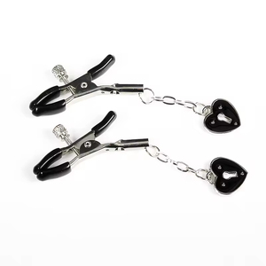 Metal heart breast clip <b>SM</b> sex toy breast clip couple training flirting breast clip adult <b>product</b> dropshipping - Product Image 4